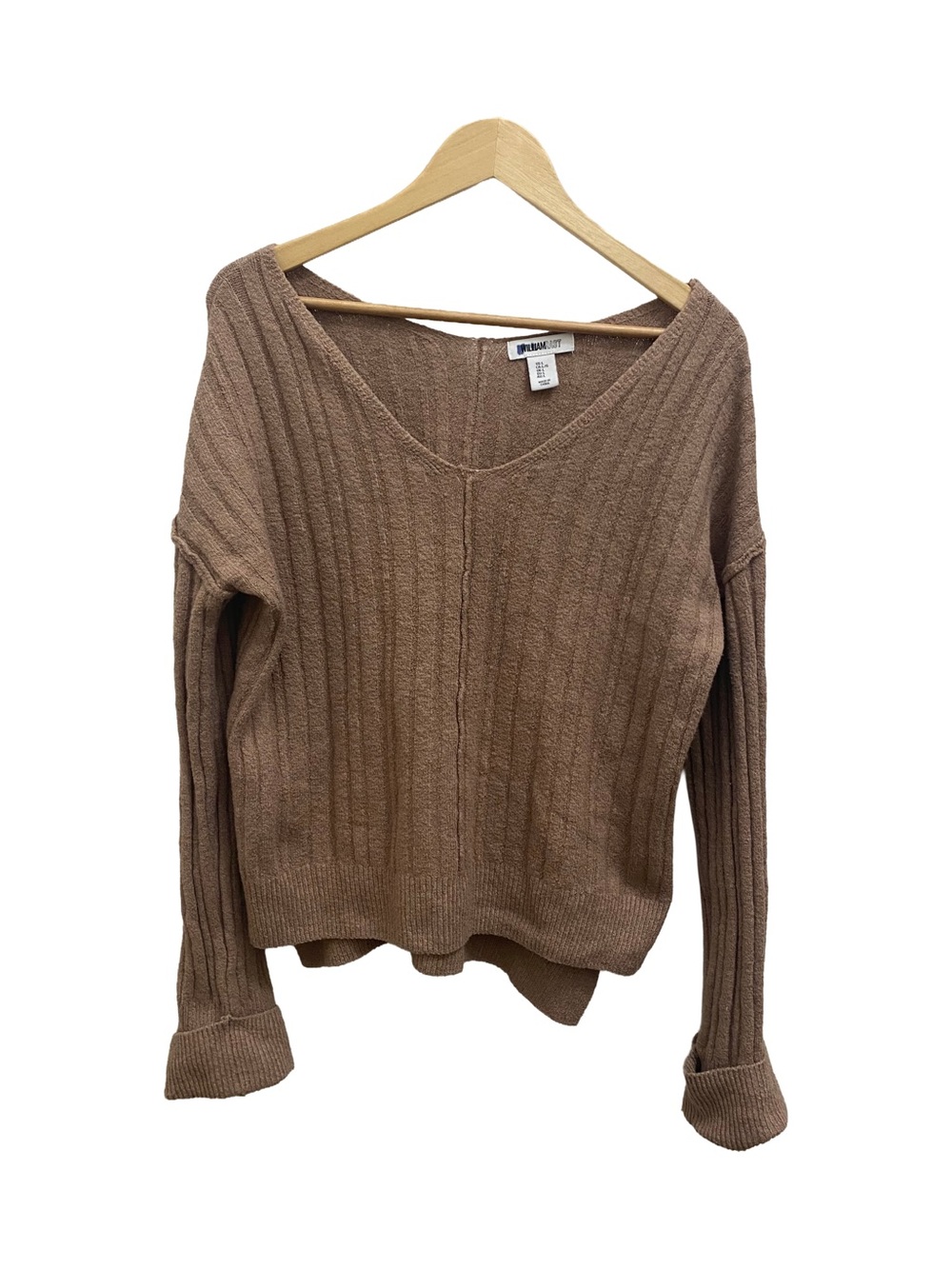 William Rast | Ribbed V-Neck Sweater - Taupe Brown